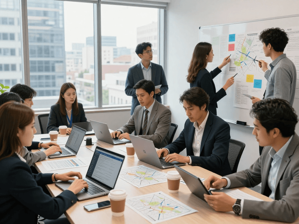 Analyze campaign website cost with experts collaborating on voter data insights.