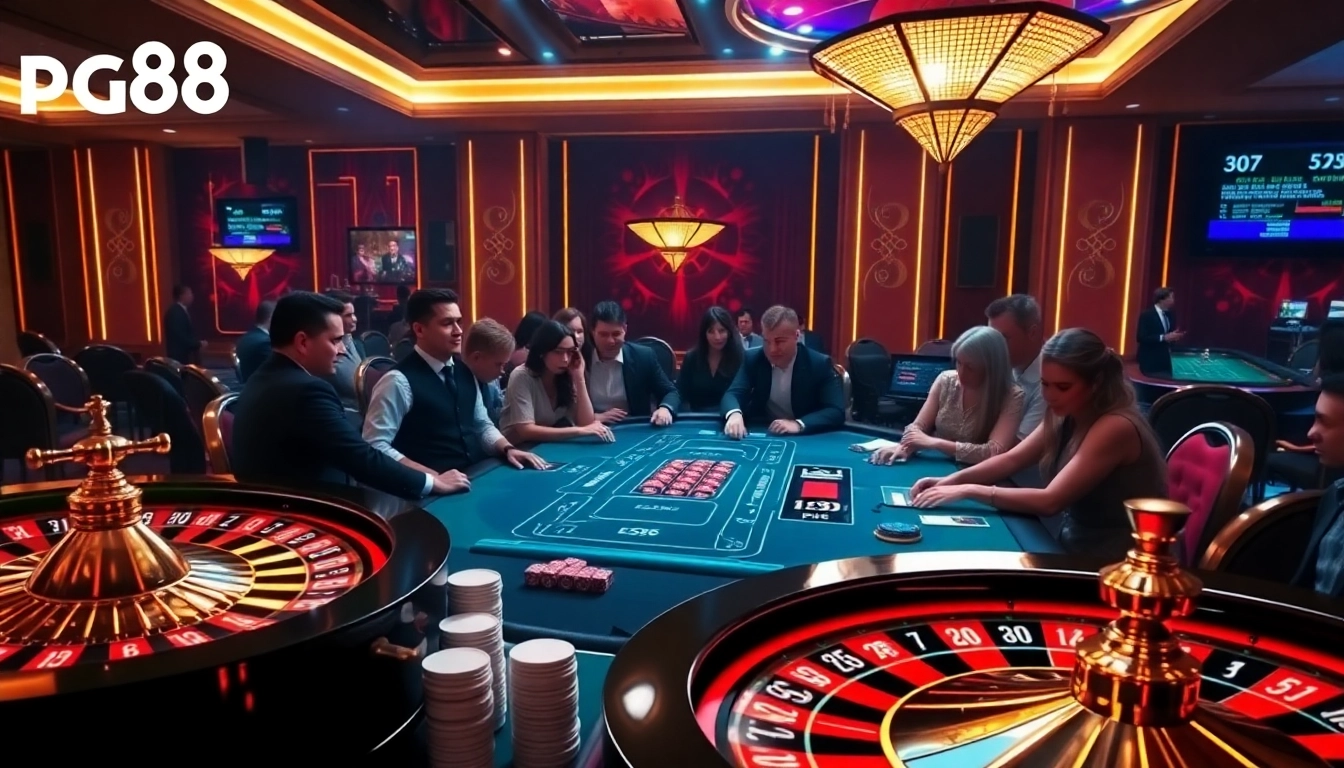 Experience thrilling gameplay at pg88 with luxurious casino tables and high-stakes betting excitement.