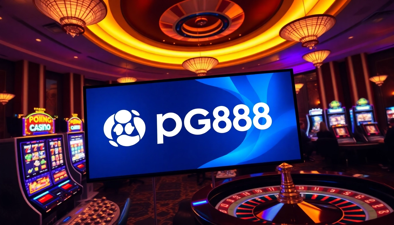 Experience the excitement of pg88's online gaming with vibrant slot machines and card games.