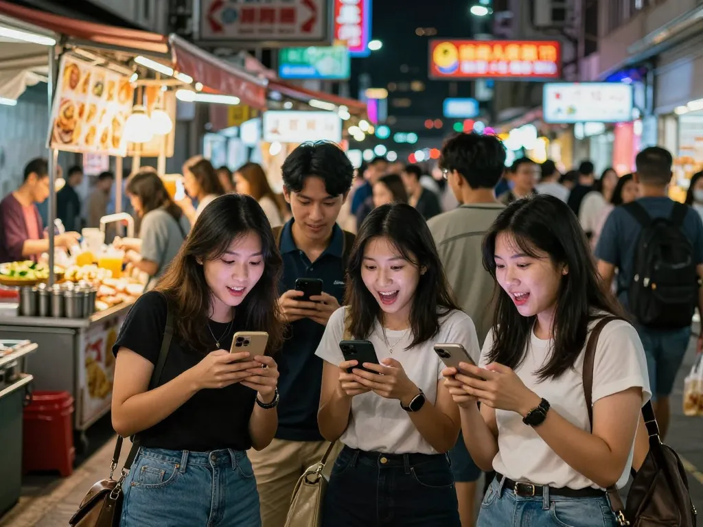 Teman-teman dengan antusias memeriksa hasil undian HK Malam Ini dalam suasana perkotaan yang penuh dengan kegembiraan.