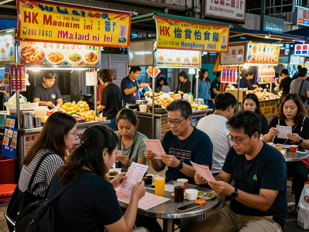 Rapat komunitas merayakan hasil lotere HK Malam Ini di bawah lampu neon