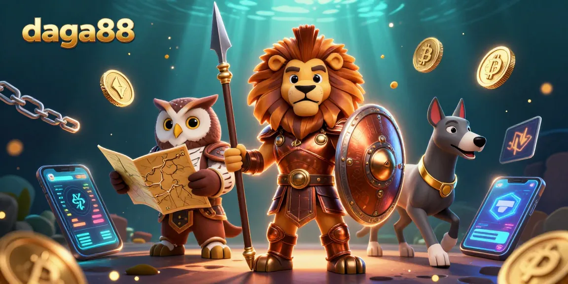 daga88 engages players with thrilling online betting adventures featuring a Spartan lion and a tactical owl.