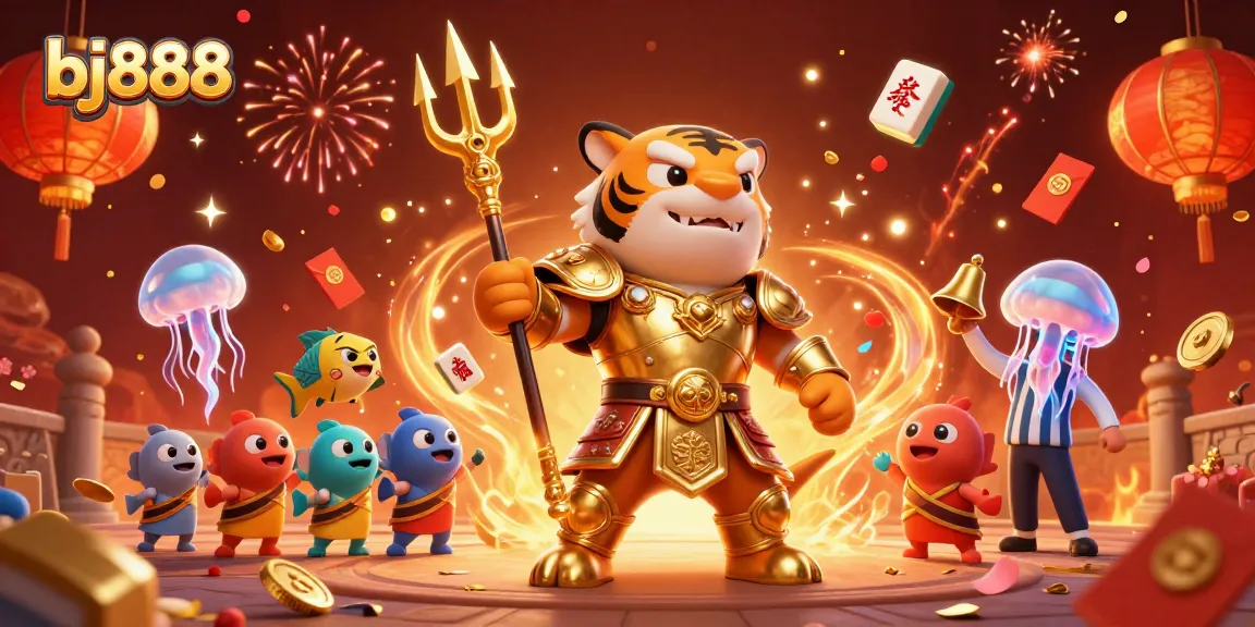Engage in thrilling adventures with bj888’s dynamic underwater casino featuring a golden shark gladiator.