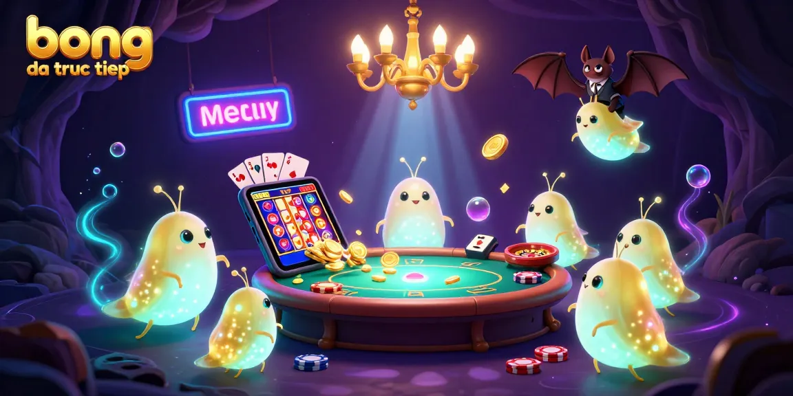 bong da truc tiep featuring a vibrant casino scene with glowworms lighting the space and exciting game elements.