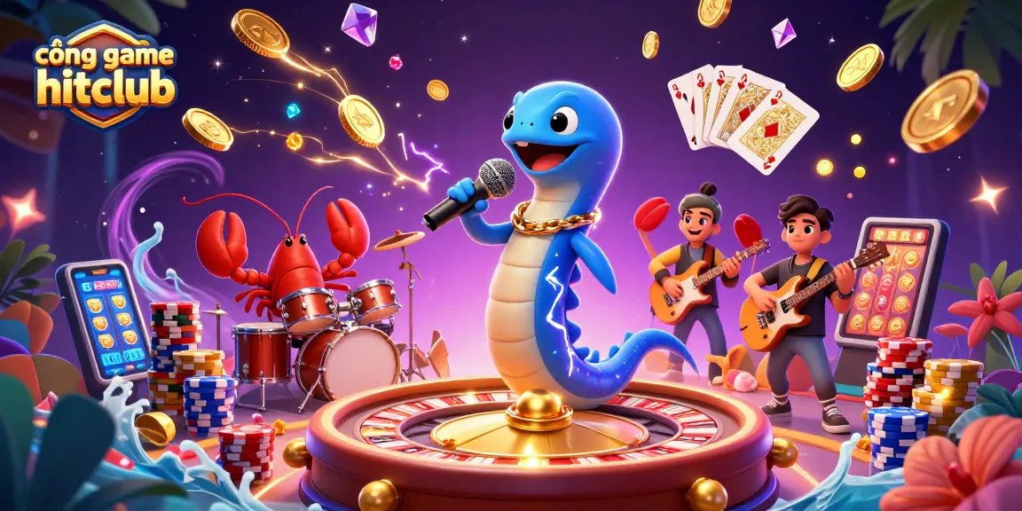 Experience excitement at cổng game hitclub with lively underwater casino characters and vibrant game elements.